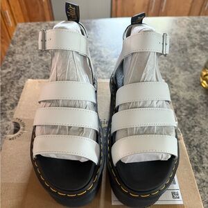 Dr. Martens White Blaire Quad Sandals